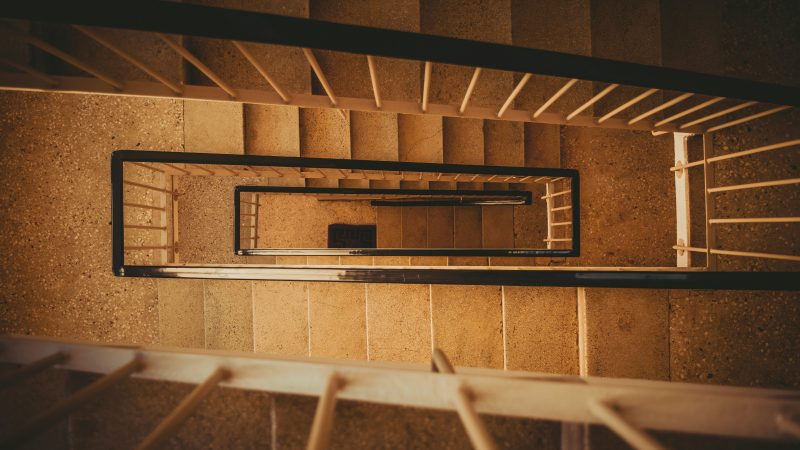 Hardwood floor on the stairs